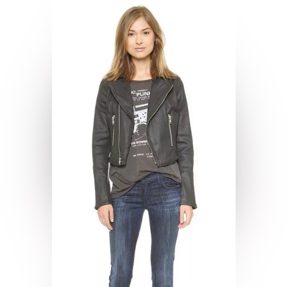 True Religion Y2K Black Cropped Moto Jacket Size XS - Picture 1 of 13